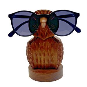 Matr Boomie Owl Eyeglass Holder Wooden Handcarved Forest Rosewood Figurine